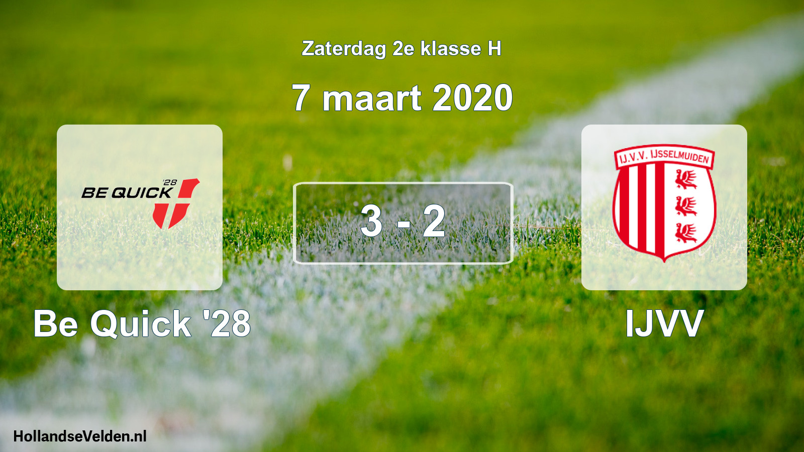 Total number of matches played: Be Quick '28 - IJVV 3 - 2 (7 March 2020)