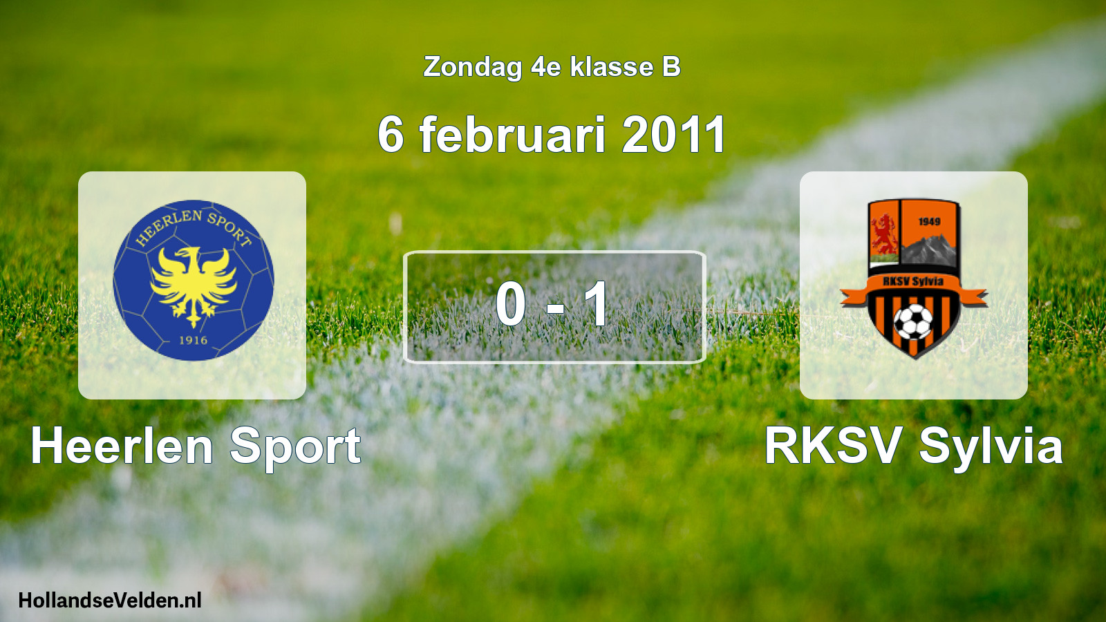 Total number of matches played: Heerlen Sport - RKSV Sylvia 0 - 1 (6 February 2011)