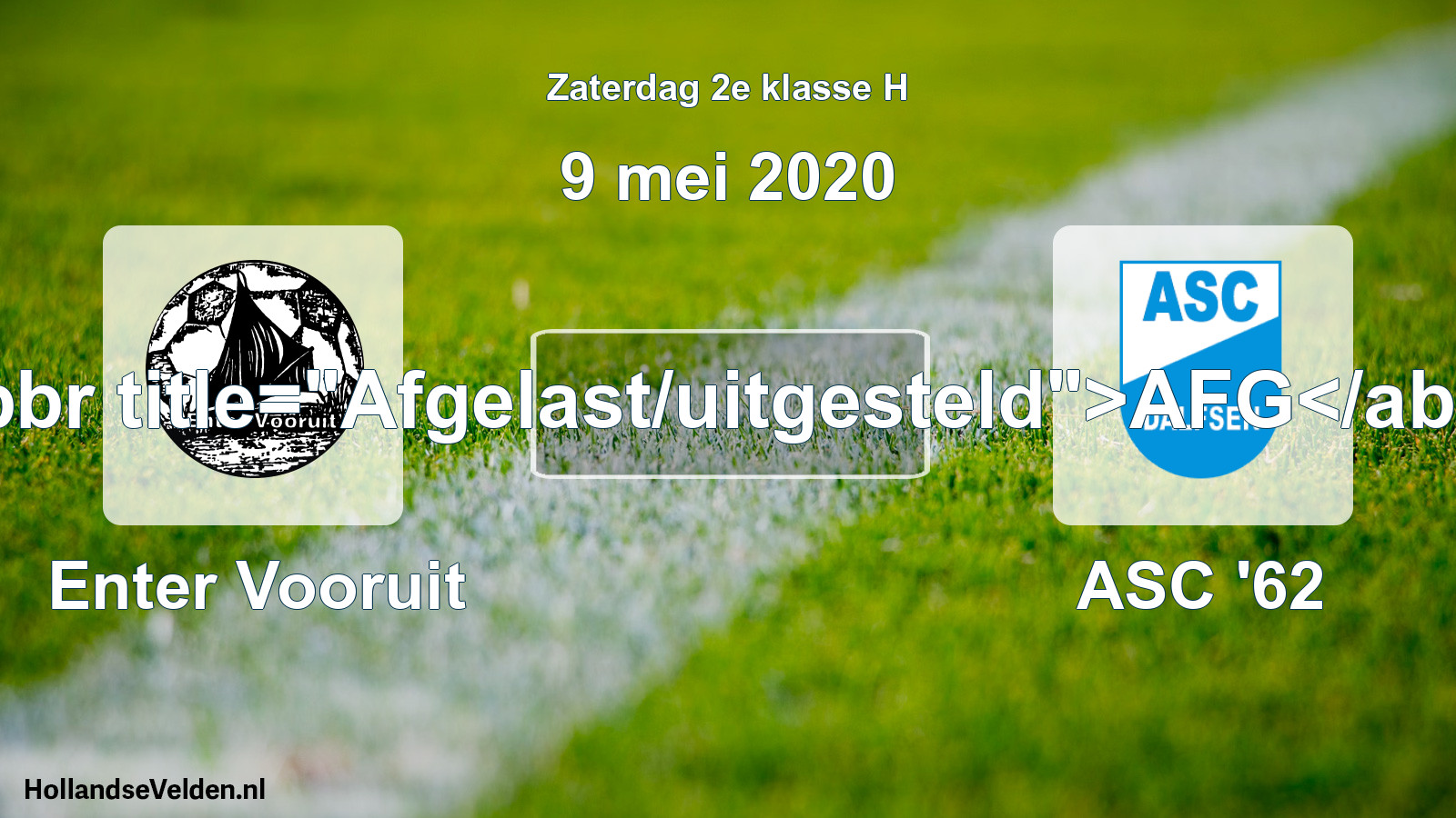Scheduled Match: Enter Vooruit - ASC '62 (9 May 2020)