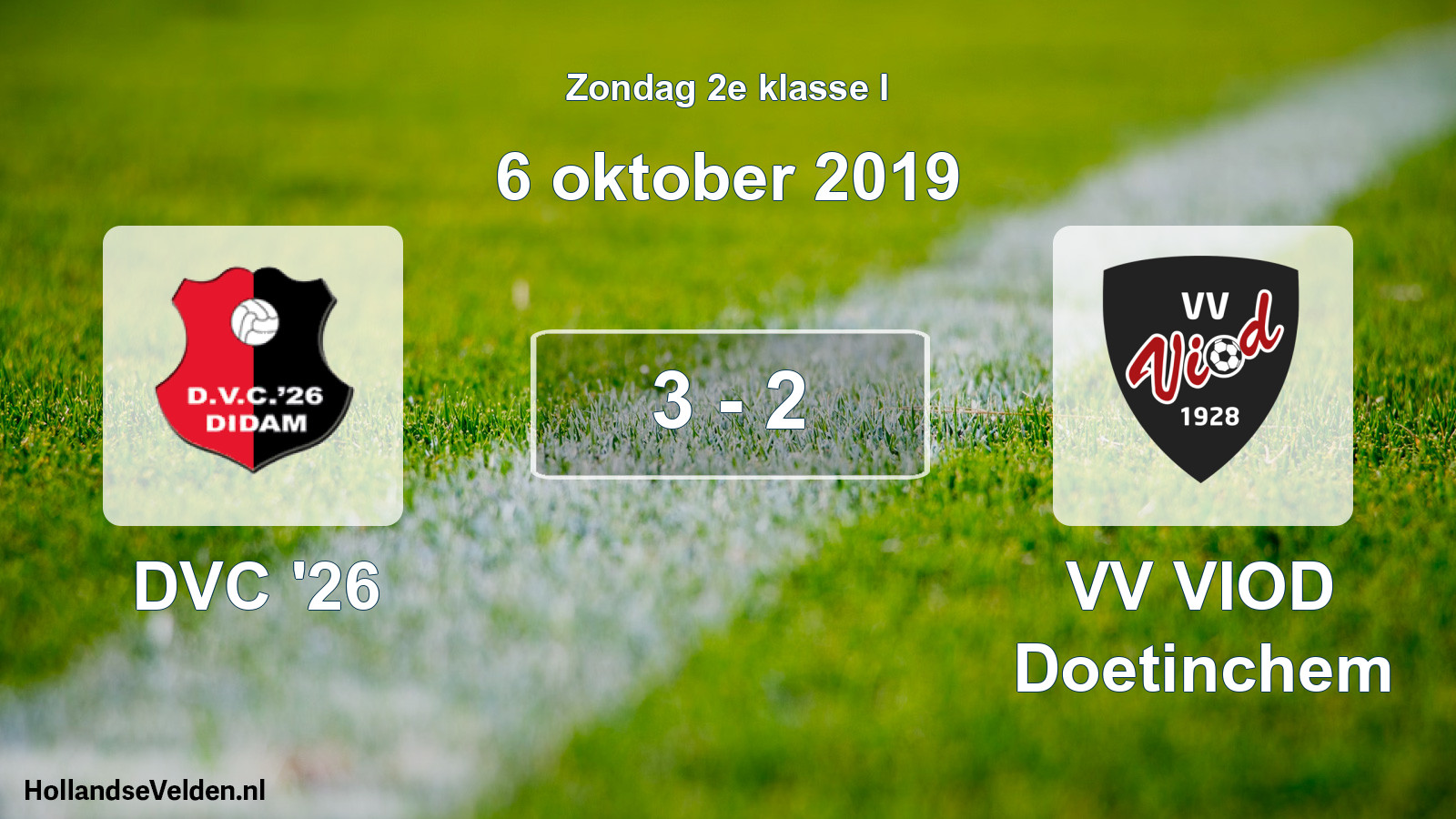 Total number of matches played: DVC '26 - VV VIOD Doetinchem 3 - 2 (6 October 2019)