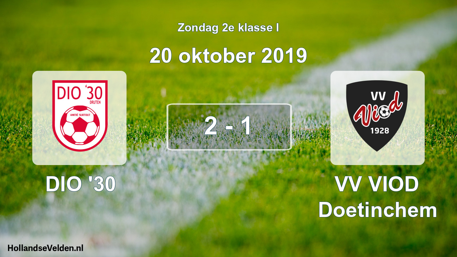 Total number of matches played: DIO '30 - VV VIOD Doetinchem 2 - 1 (20 October 2019)