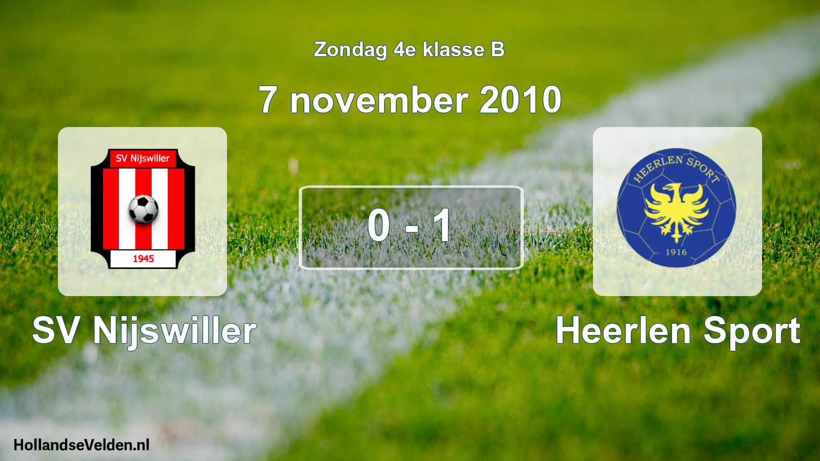 Total number of matches played: SV Nijswiller - Heerlen Sport 0 - 1 (7 November 2010)