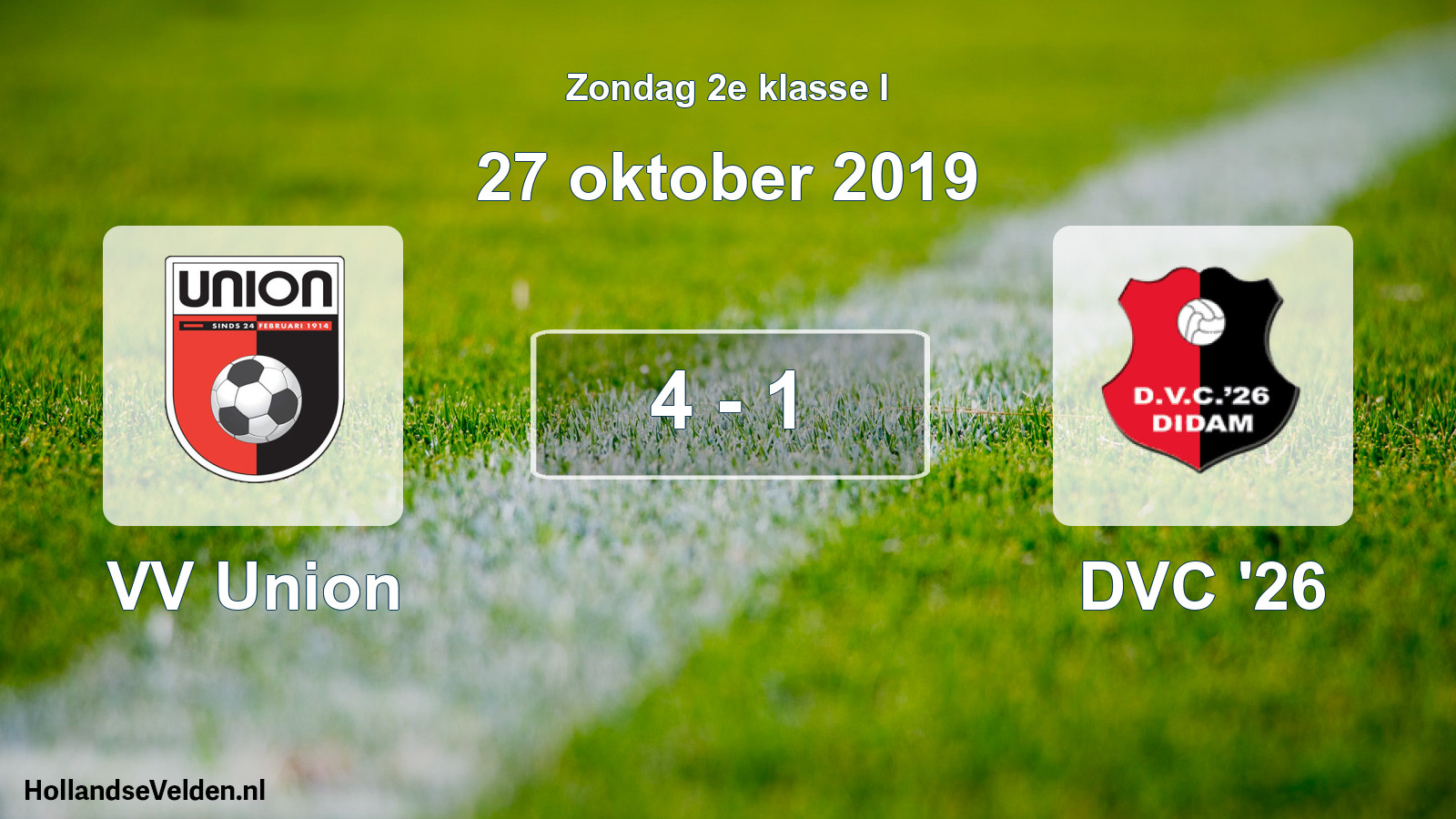 Total number of matches played: VV Union - DVC '26 4 - 1 (27 October 2019)