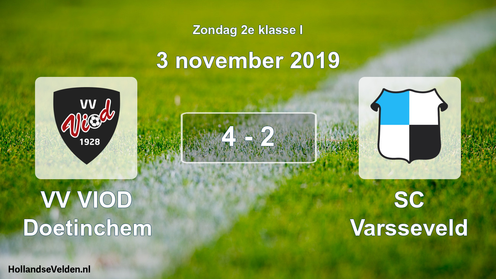 Total number of matches played: VV VIOD Doetinchem - SC Varsseveld 4 - 2 (3 November 2019)
