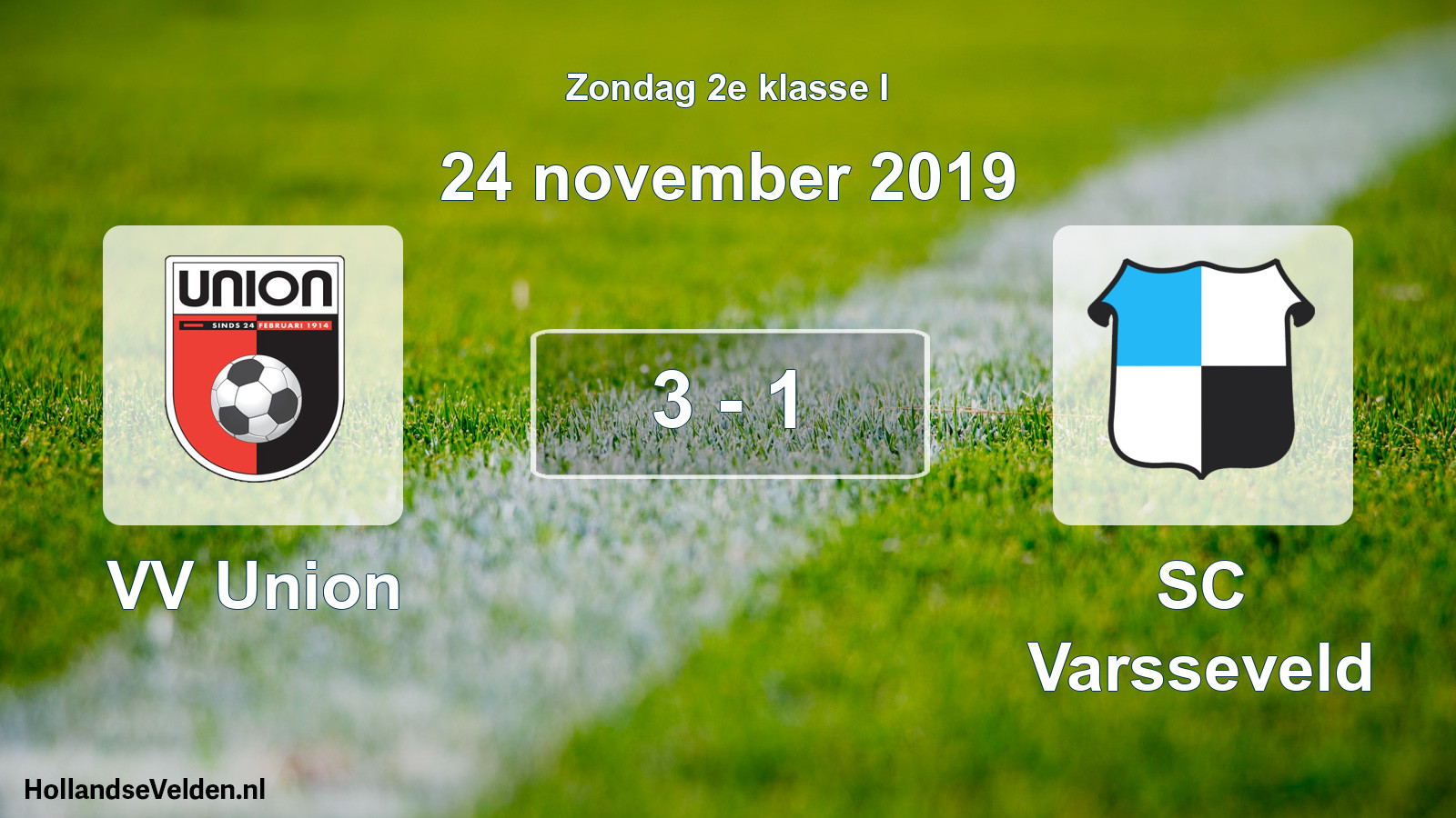 Total number of matches played: VV Union - SC Varsseveld 3 - 1 (24 November 2019)
