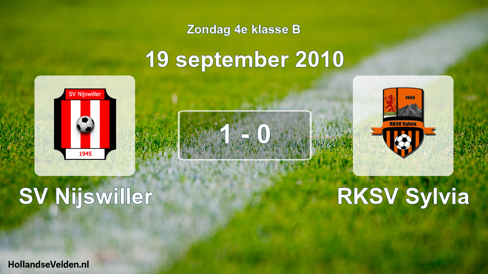 Total number of matches played: SV Nijswiller - RKSV Sylvia 1 - 0 (19 September 2010)