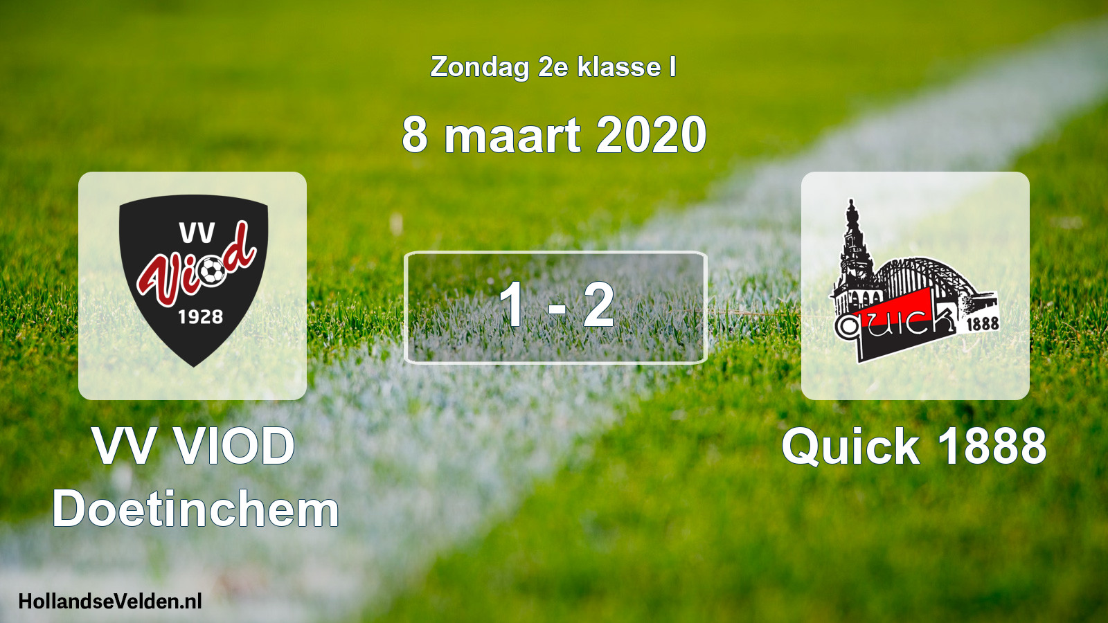 Total number of matches played: VV VIOD Doetinchem - Quick 1888 1 - 2 (8 March 2020)