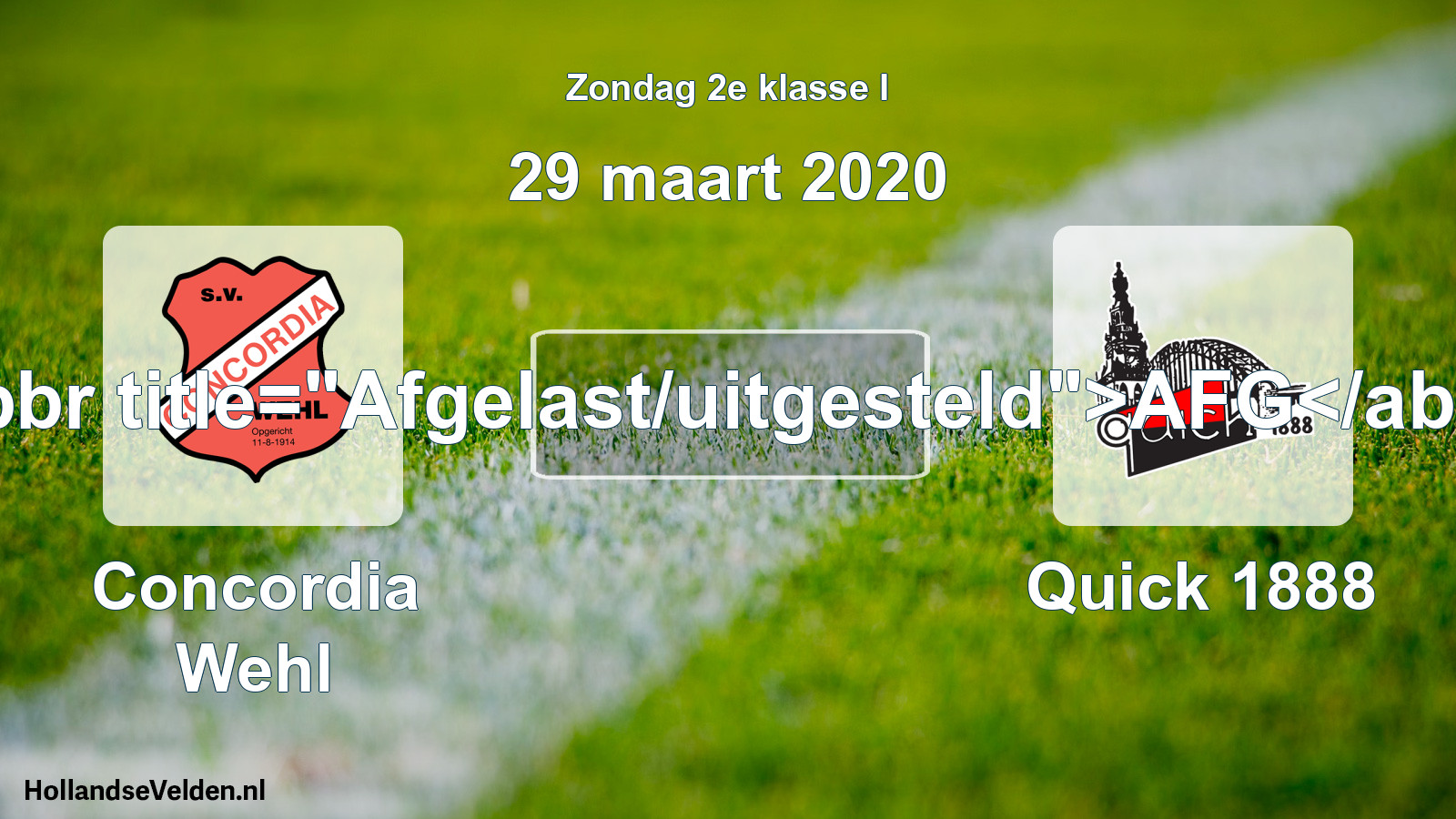 Scheduled Match: Concordia Wehl - Quick 1888 (29 March 2020)
