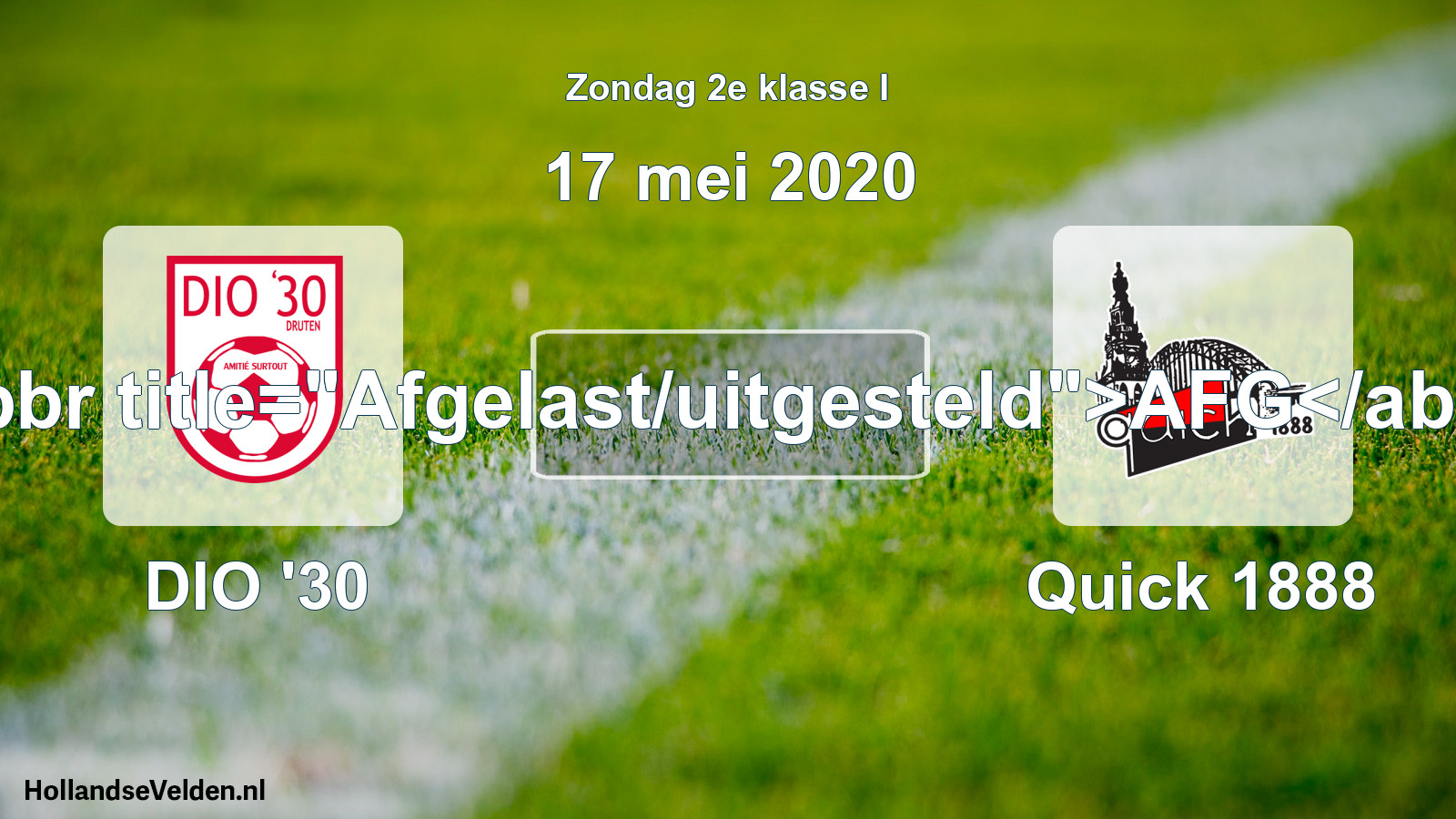 Scheduled Match: DIO '30 - Quick 1888 (17 May 2020)