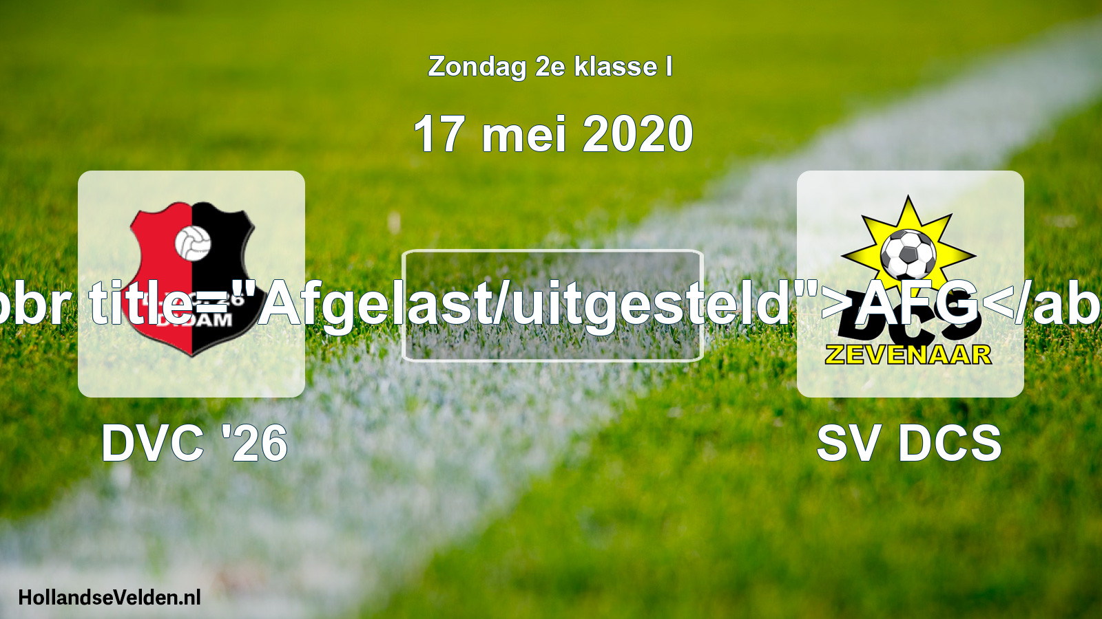 Scheduled Match: DVC '26 - SV DCS (17 May 2020)