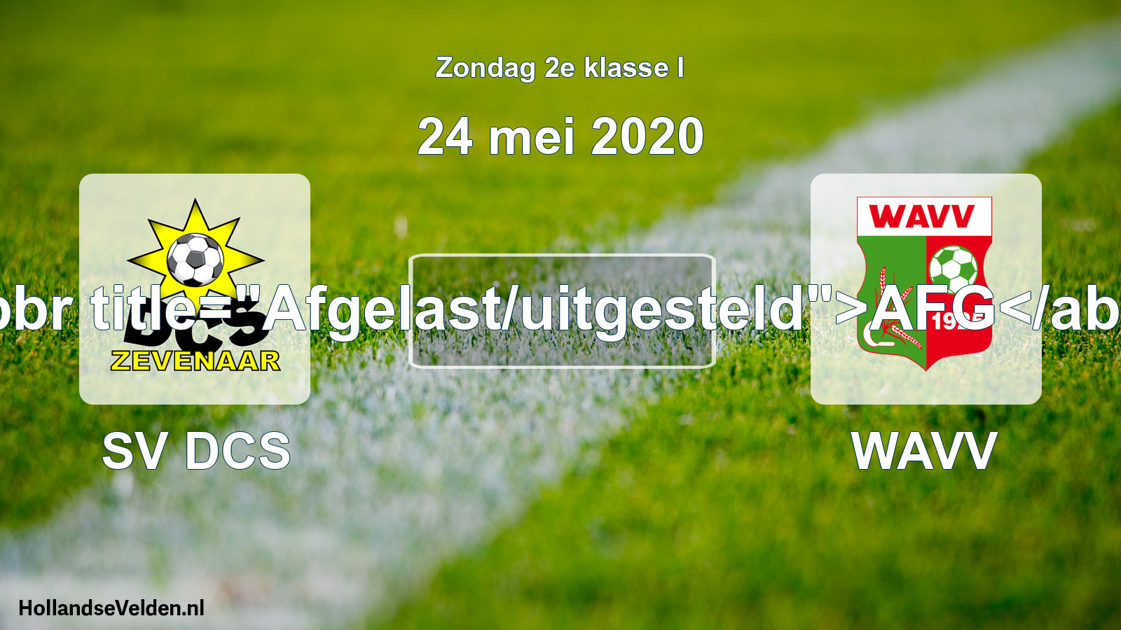 Scheduled Match: SV DCS - WAVV (24 May 2020)