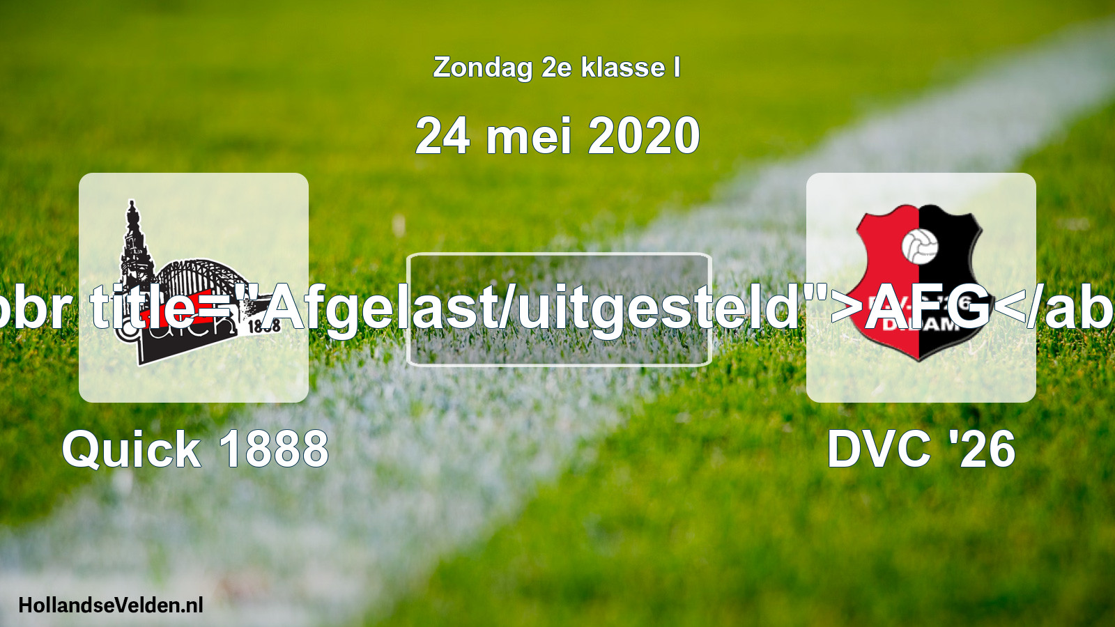 Scheduled Match: Quick 1888 - DVC '26 (24 May 2020)