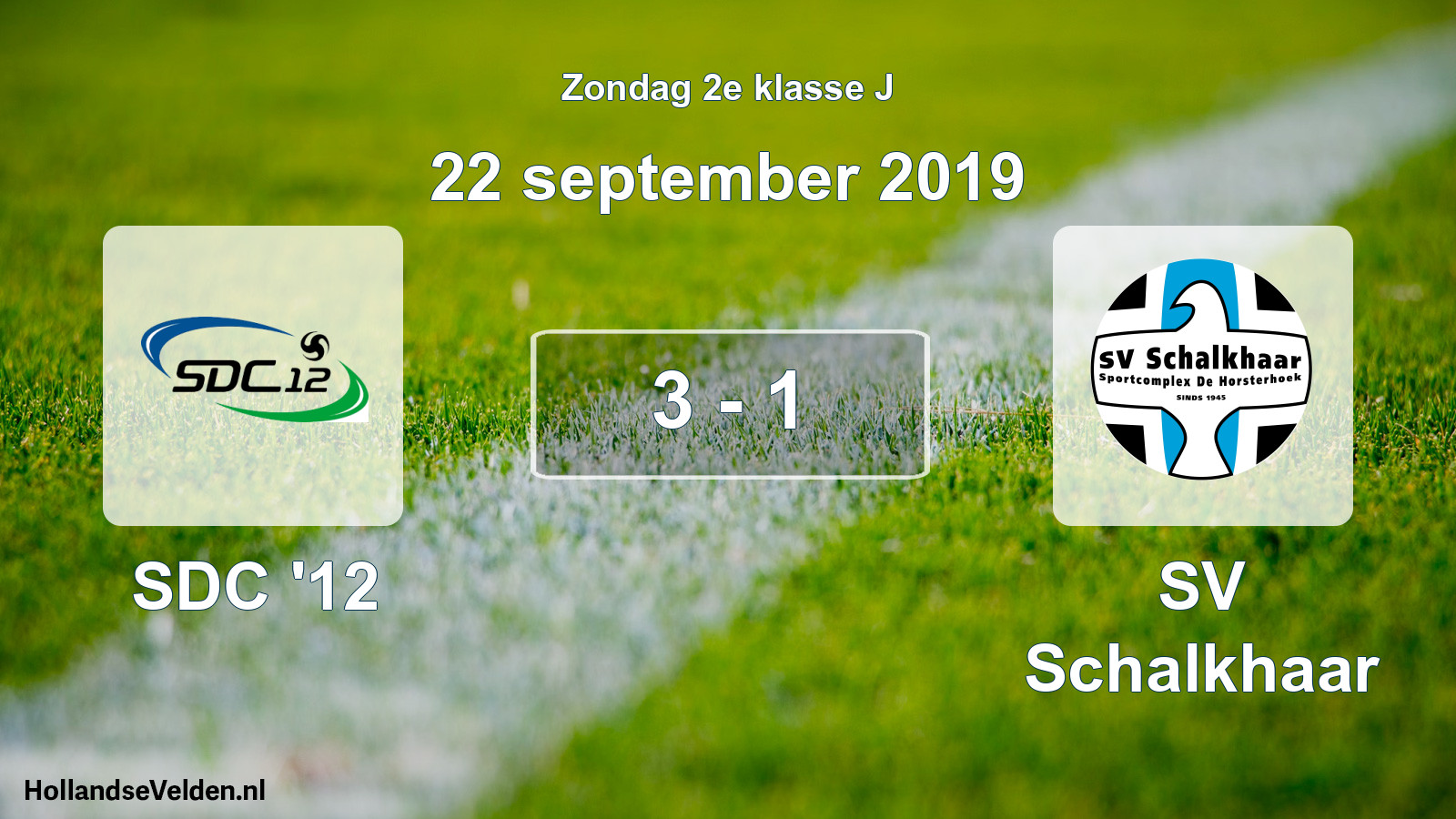 Total number of matches played: SDC '12 - SV Schalkhaar 3 - 1 (22 September 2019)