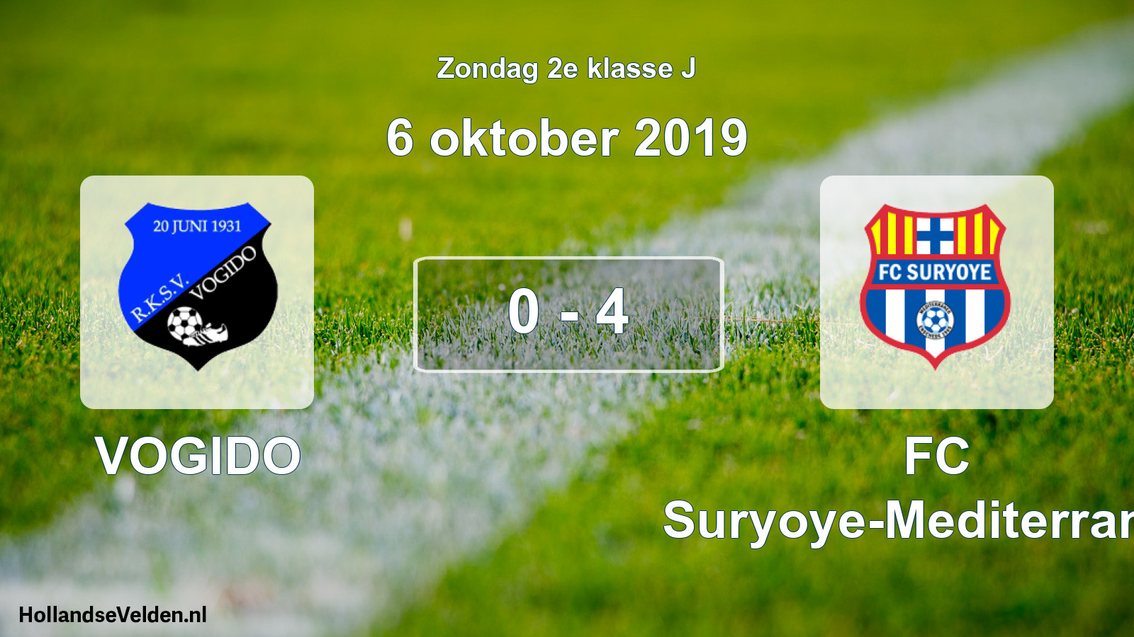 Total number of matches played: VOGIDO - FC Suryoye-Mediterraneo 0 - 4 (6 October 2019)