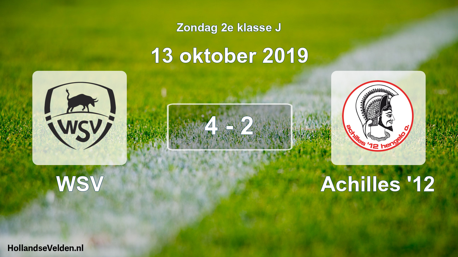 Total number of matches played: WSV - Achilles '12 4 - 2 (13 October 2019)