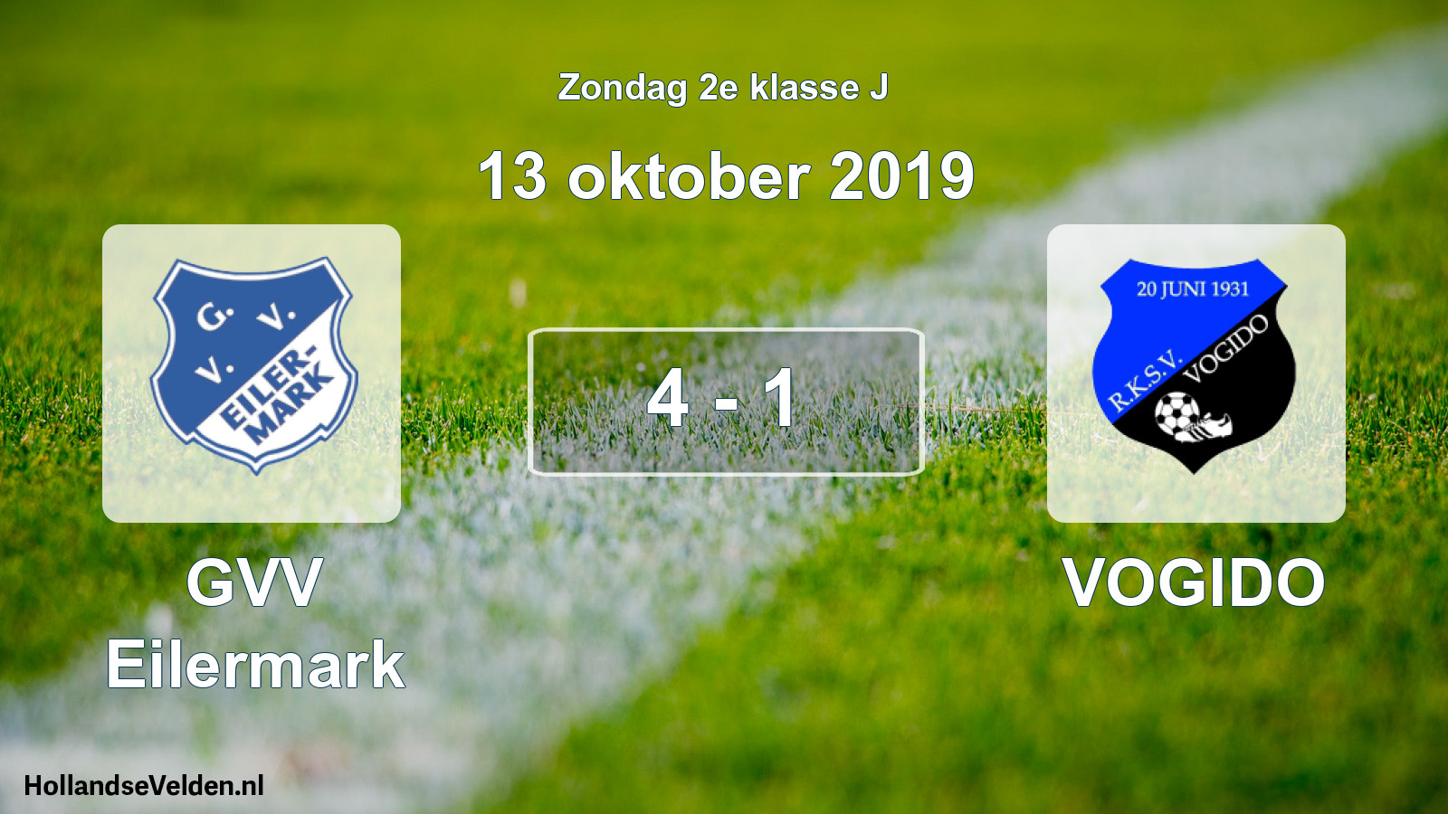 Total number of matches played: GVV Eilermark - VOGIDO 4 - 1 (13 October 2019)