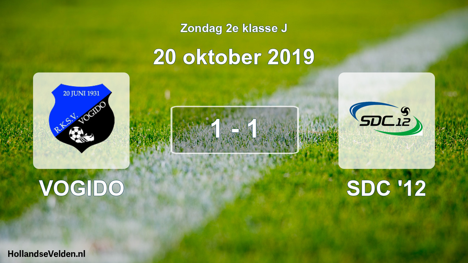 Total number of matches played: VOGIDO - SDC '12 1 - 1 (20 October 2019)