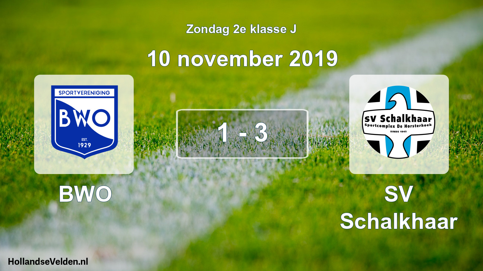 Total number of matches played: BWO - SV Schalkhaar 1 - 3 (10 November 2019)