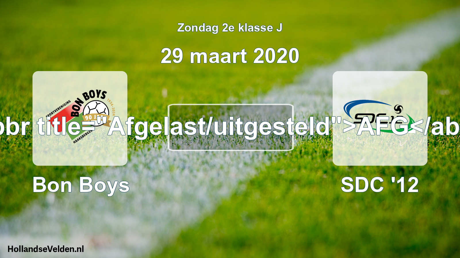 Scheduled Match: Bon Boys - SDC '12 (29 March 2020)