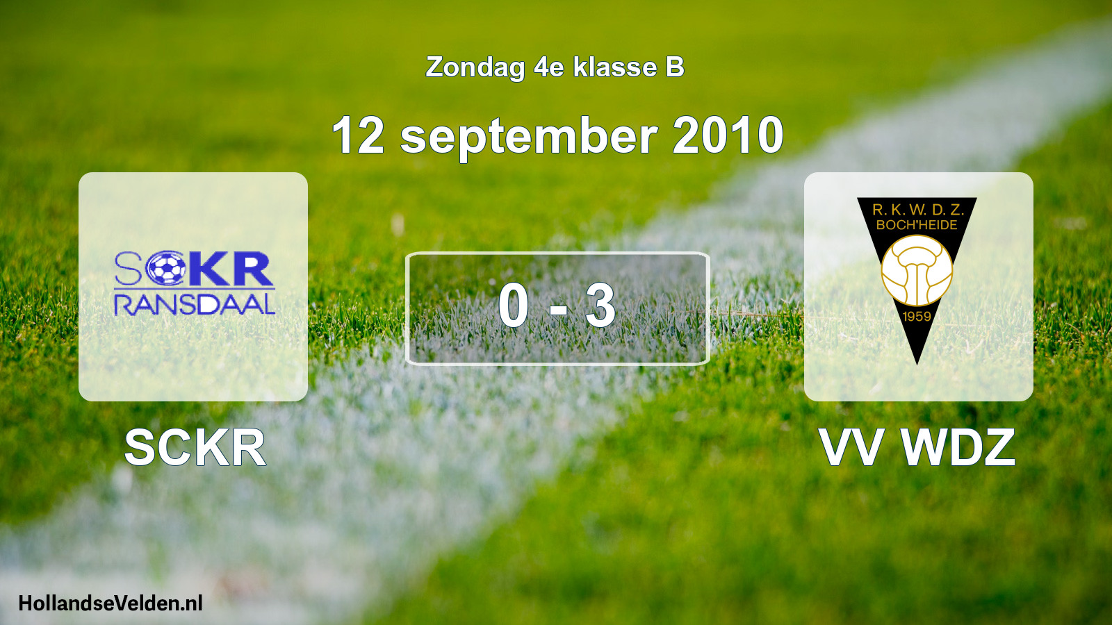 Total number of matches played: SCKR - VV WDZ 0 - 3 (12 September 2010)