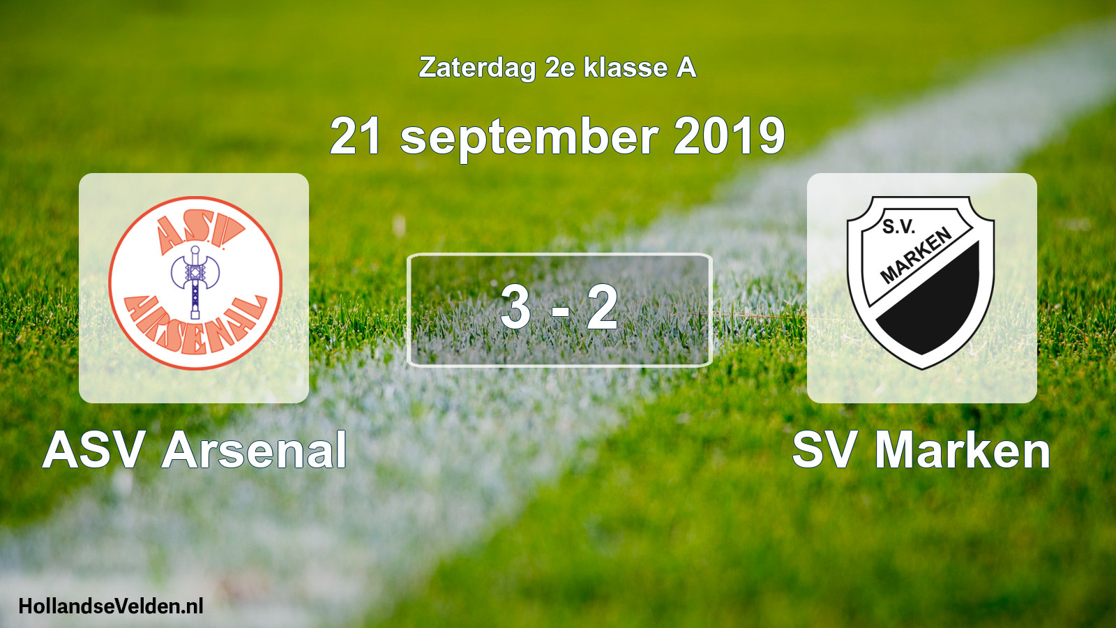 Total number of matches played: ASV Arsenal - SV Marken 3 - 2 (21 September 2019)