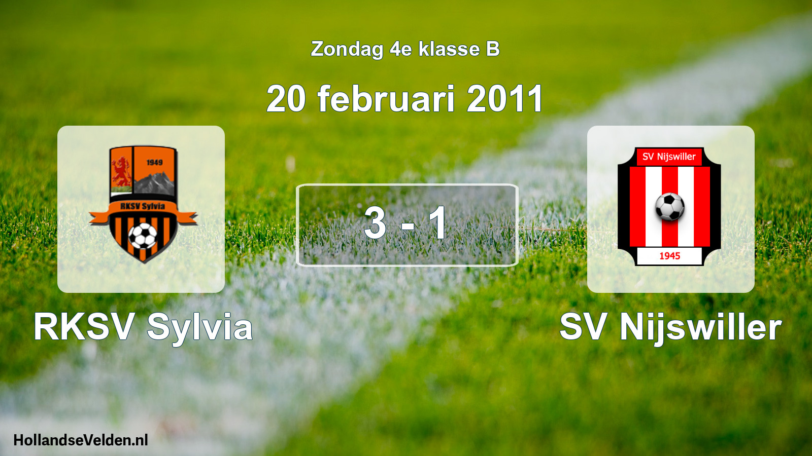 Total number of matches played: RKSV Sylvia - SV Nijswiller 3 - 1 (20 February 2011)