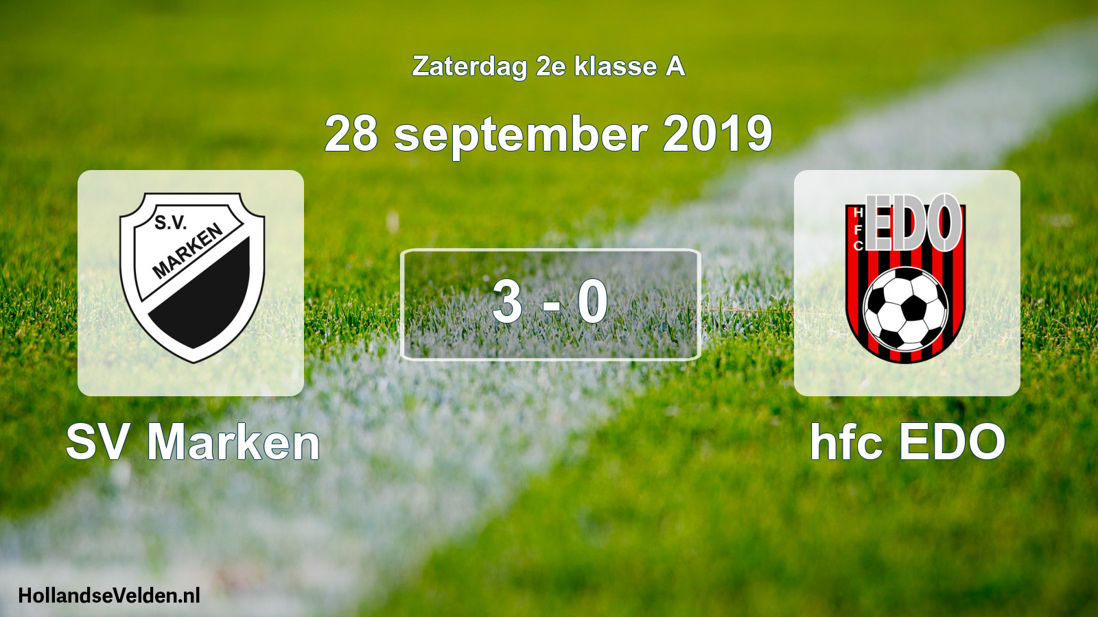 Total number of matches played: SV Marken - hfc EDO 3 - 0 (28 September 2019)