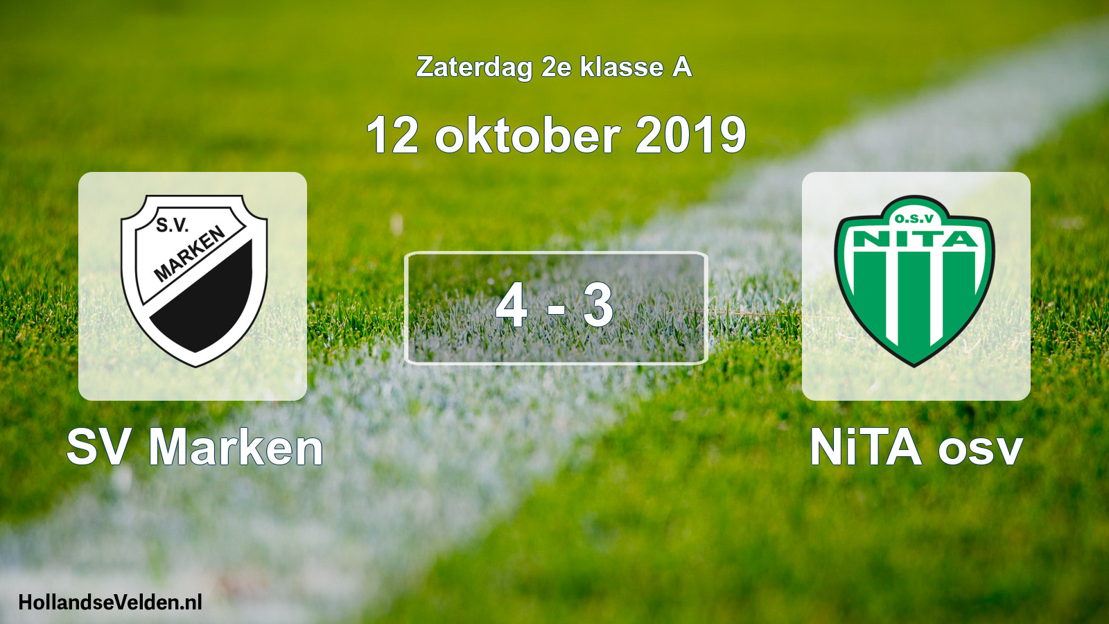 Total number of matches played: SV Marken - NiTA osv 4 - 3 (12 October 2019)