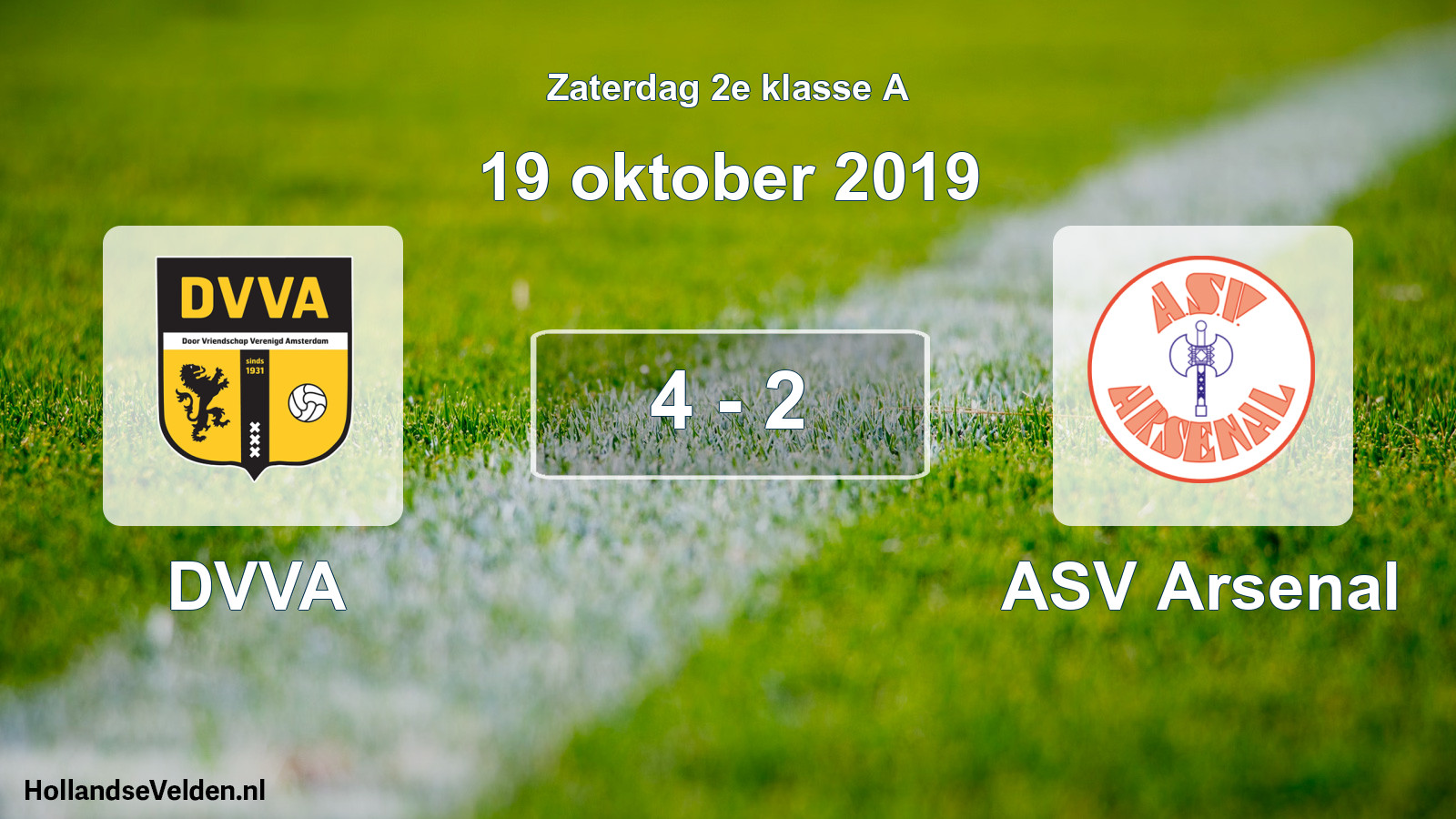 Total number of matches played: DVVA - ASV Arsenal 4 - 2 (19 October 2019)