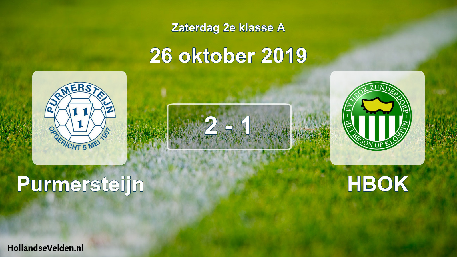 Total number of matches played: Purmersteijn - HBOK 2 - 1 (26 October 2019)
