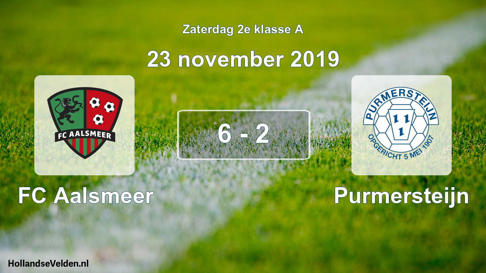 Total number of matches played: FC Aalsmeer - Purmersteijn 6 - 2 (23 November 2019)