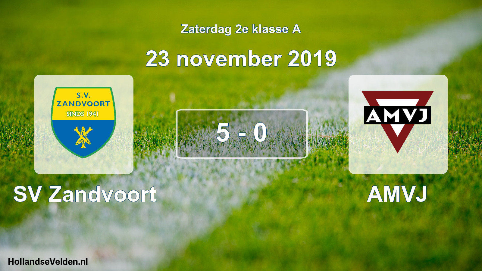 Total number of matches played: SV Zandvoort - AMVJ 5 - 0 (23 November 2019)