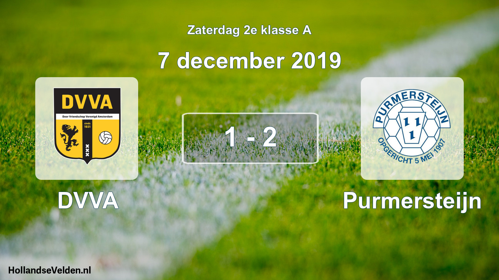Total number of matches played: DVVA - Purmersteijn 1 - 2 (7 December 2019)