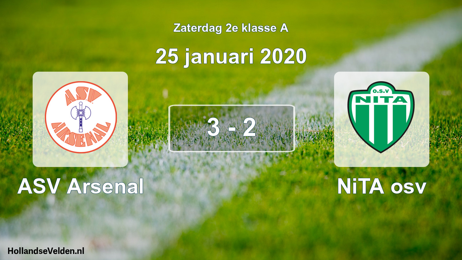 Total number of matches played: ASV Arsenal - NiTA osv 3 - 2 (25 January 2020)