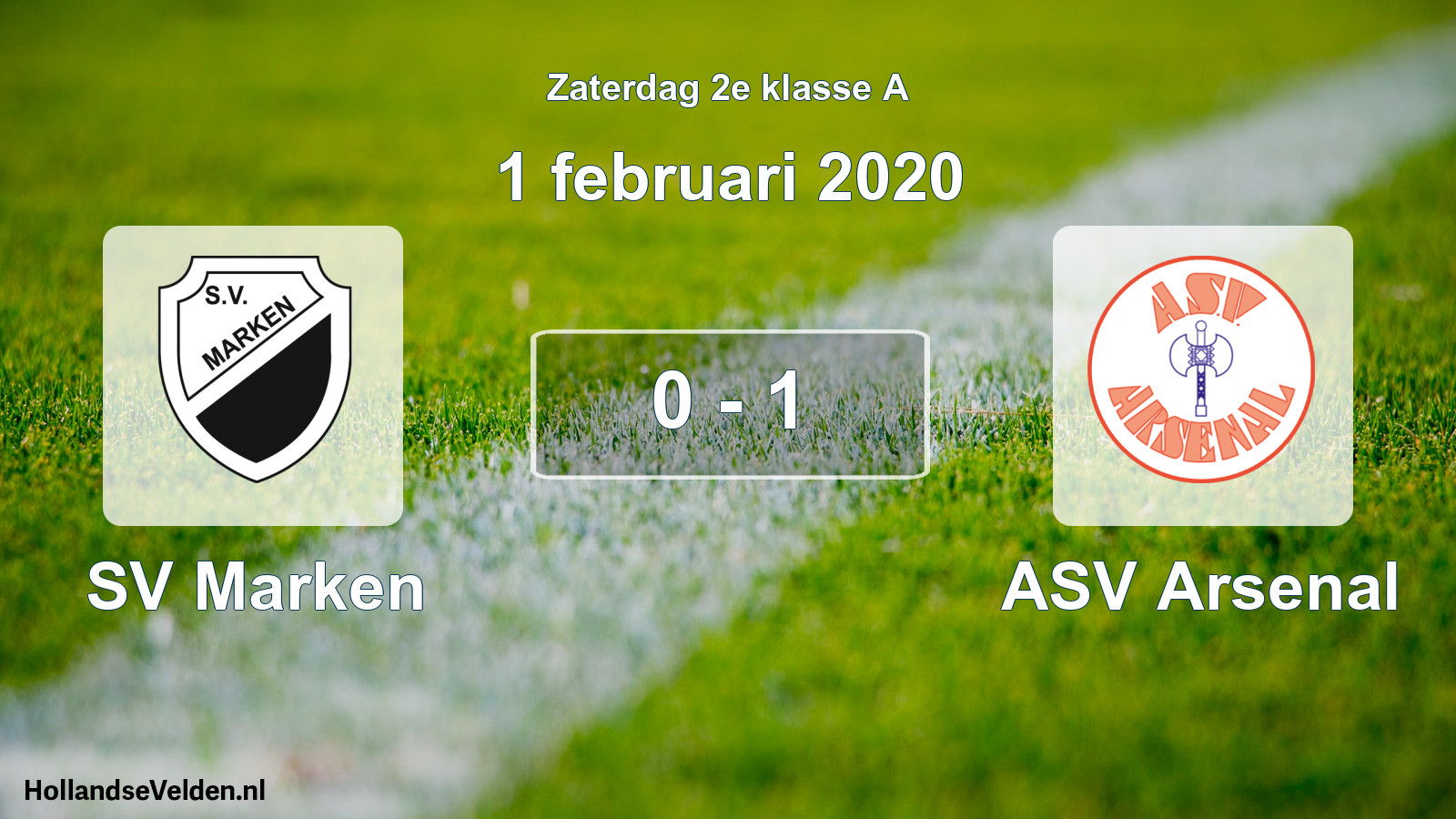 Total number of matches played: SV Marken - ASV Arsenal 0 - 1 (1 February 2020)