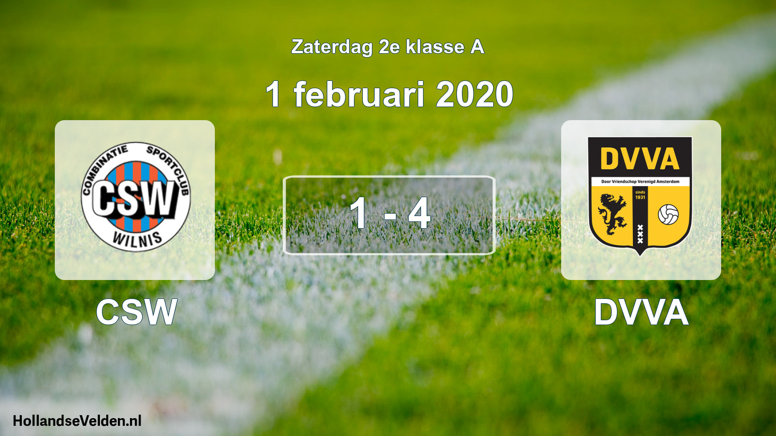 Total number of matches played: CSW - DVVA 1 - 4 (1 February 2020)