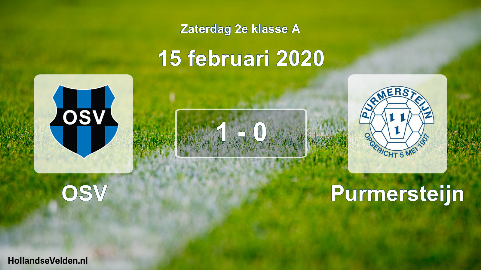 Total number of matches played: OSV - Purmersteijn 1 - 0 (15 February 2020)
