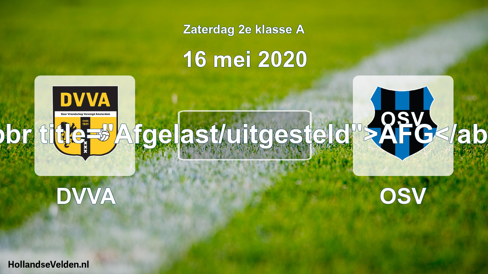 Scheduled Match: DVVA - OSV (16 May 2020)