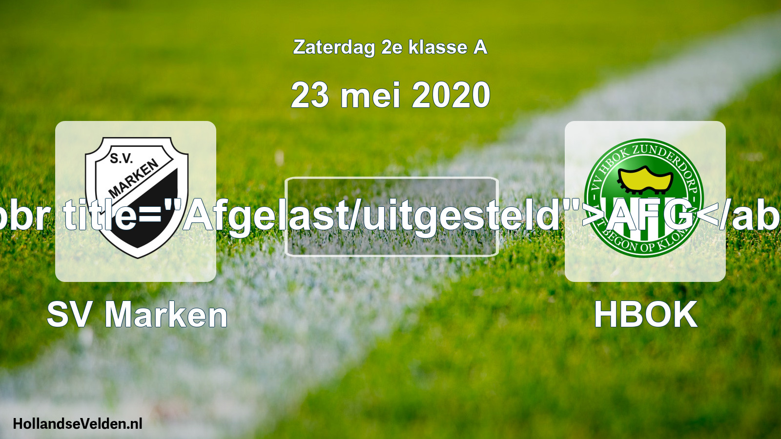 Scheduled Match: SV Marken - HBOK (23 May 2020)