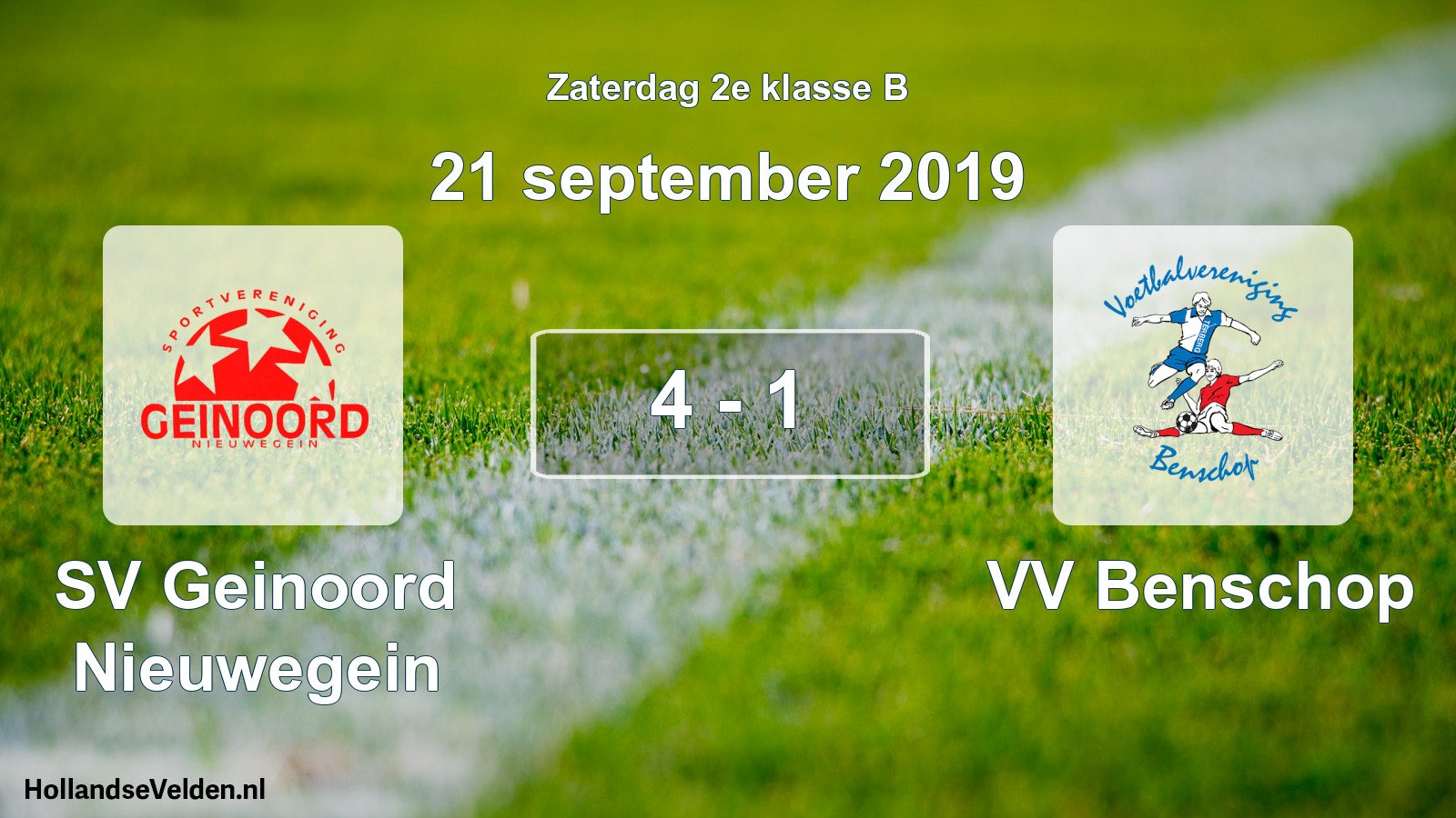 Total number of matches played: SV Geinoord Nieuwegein - VV Benschop 4 - 1 (21 September 2019)