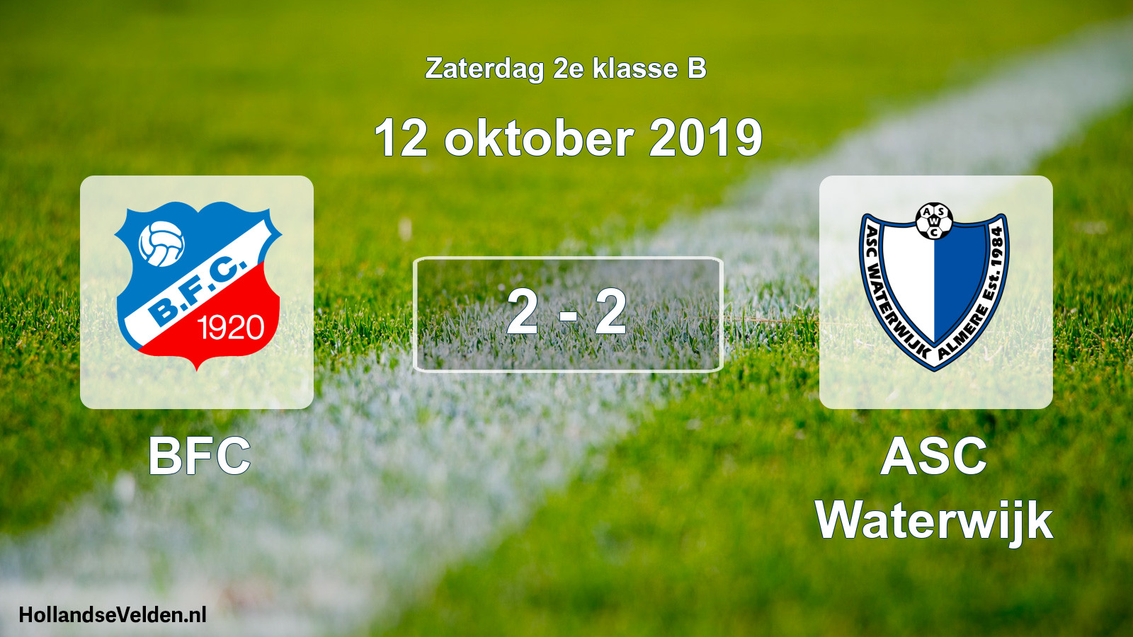 Total number of matches played: BFC - ASC Waterwijk 2 - 2 (12 October 2019)