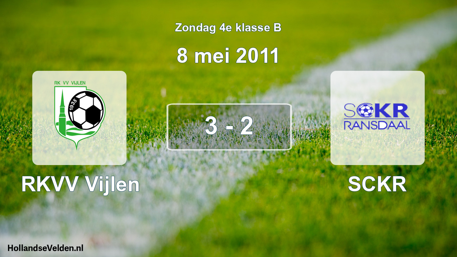 Total number of matches played: RKVV Vijlen - SCKR 3 - 2 (8 May 2011)