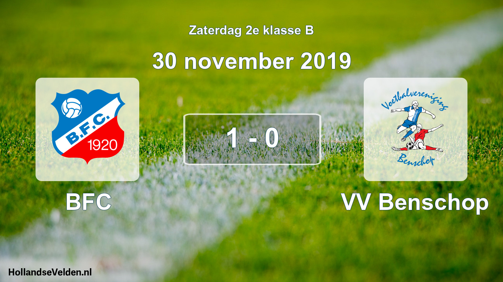 Total number of matches played: BFC - VV Benschop 1 - 0 (30 November 2019)