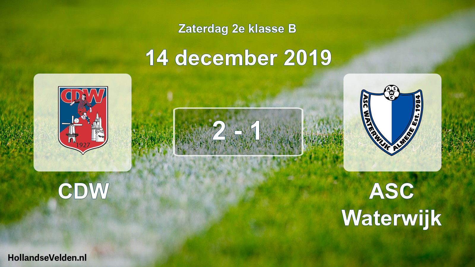 Total number of matches played: CDW - ASC Waterwijk 2 - 1 (14 December 2019)