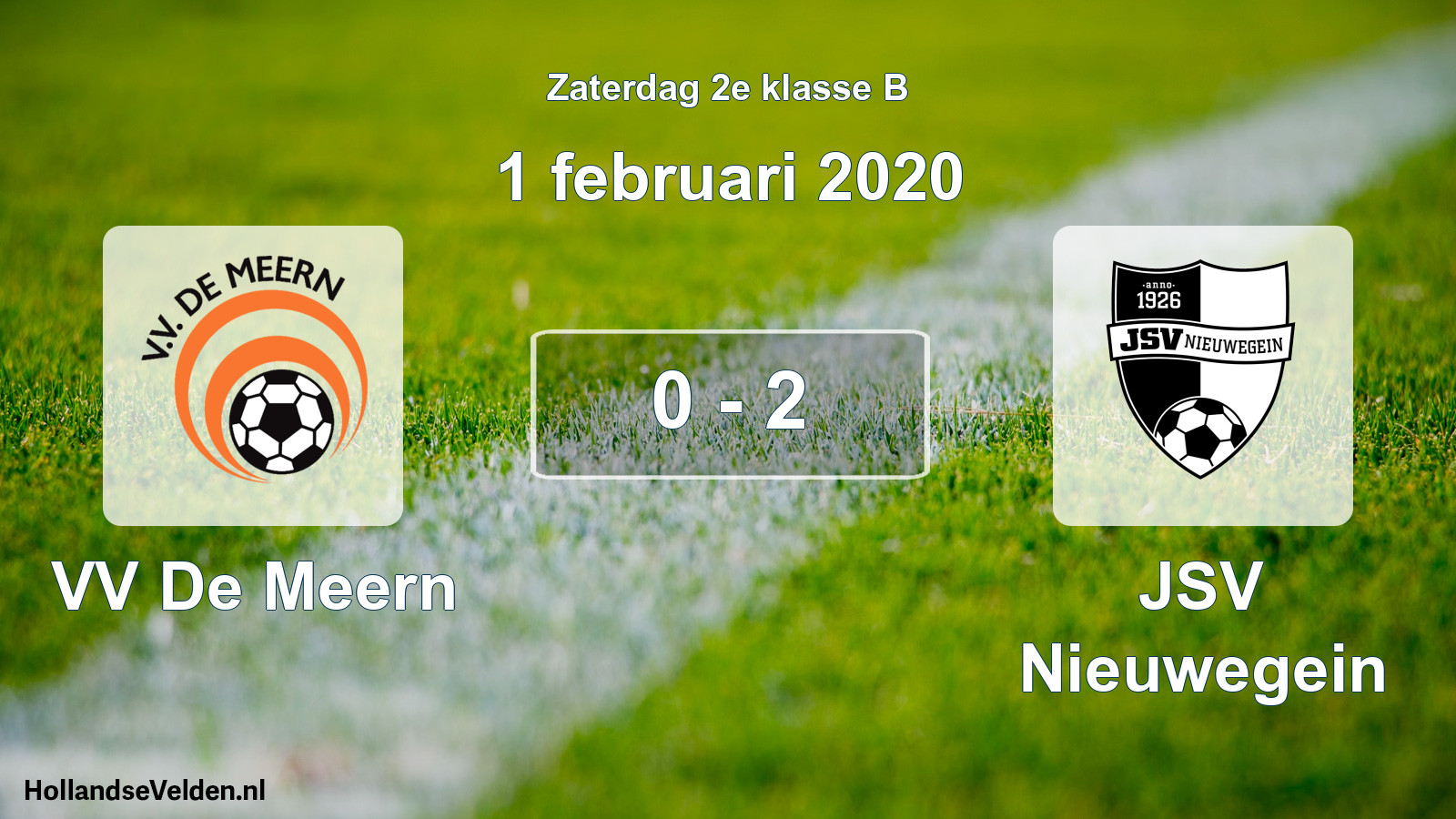 Total number of matches played: VV De Meern - JSV Nieuwegein 0 - 2 (1 February 2020)