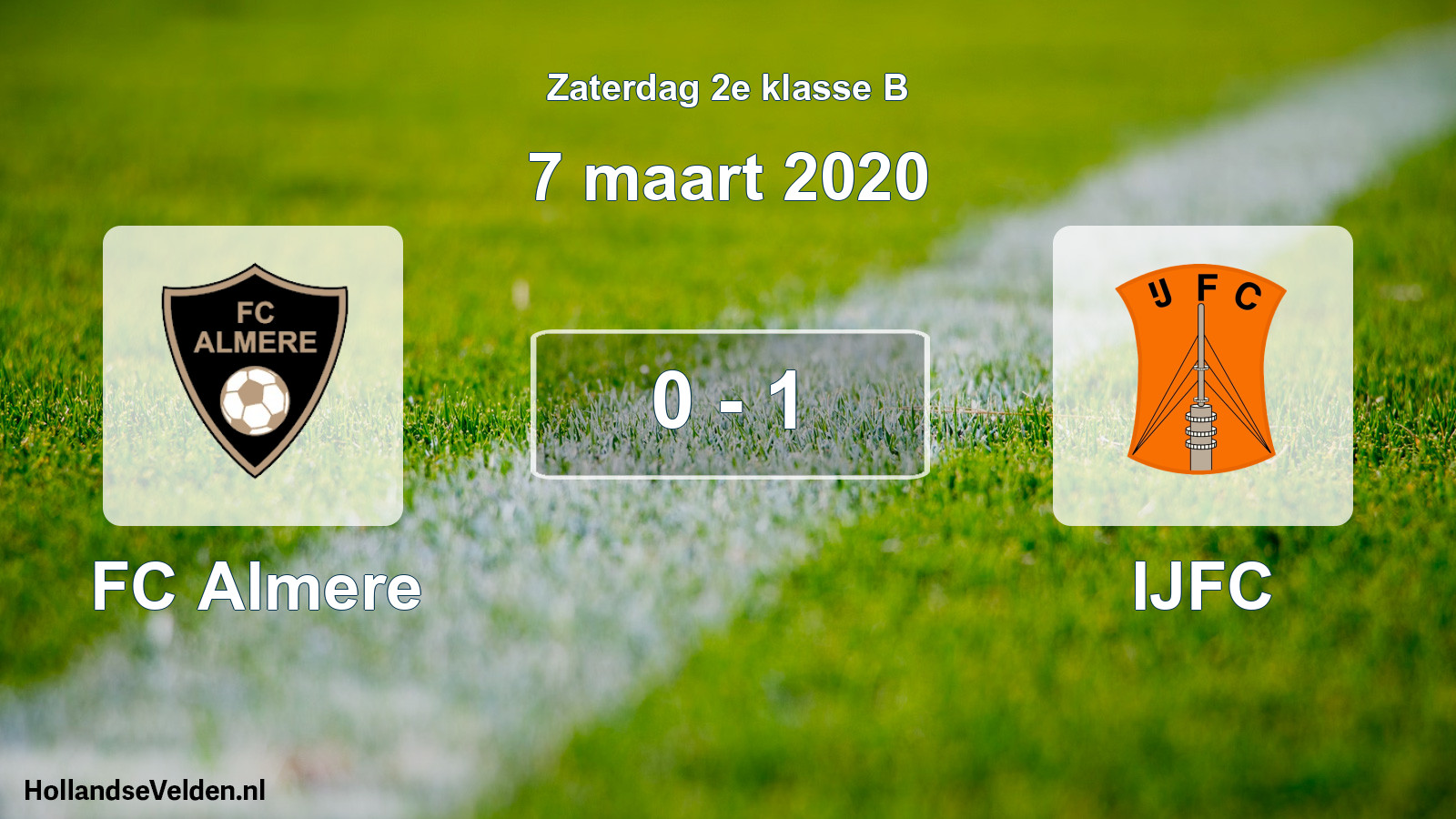 Total number of matches played: FC Almere - IJFC 0 - 1 (7 March 2020)