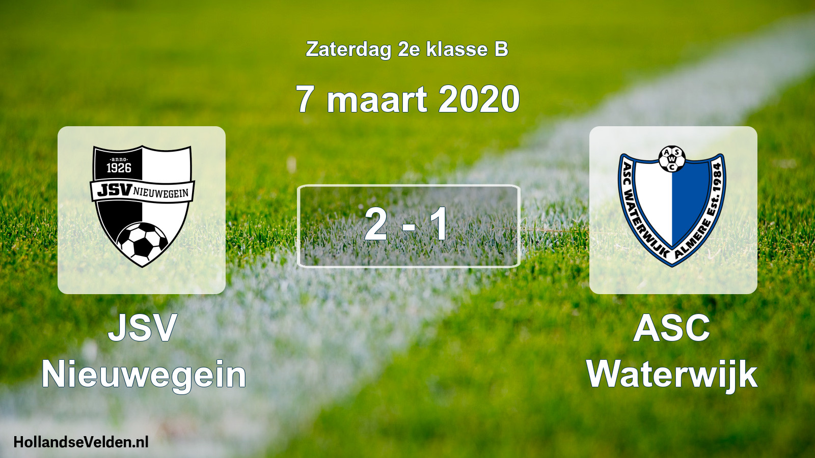 Total number of matches played: JSV Nieuwegein - ASC Waterwijk 2 - 1 (7 March 2020)