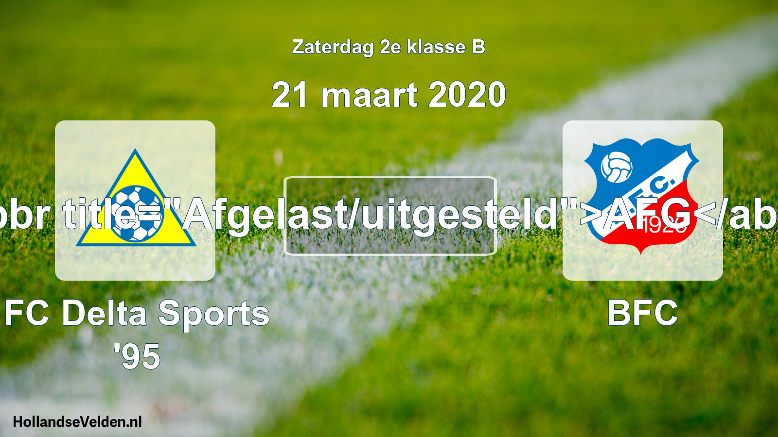 Scheduled Match: FC Delta Sports '95 - BFC (21 March 2020)