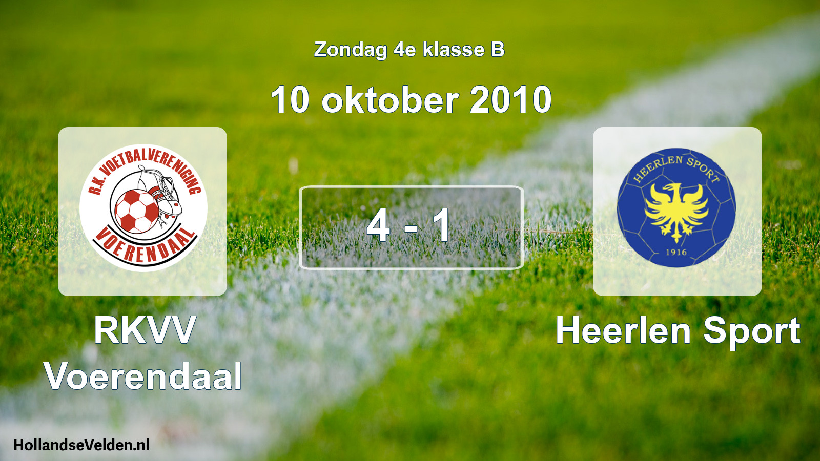 Total number of matches played: RKVV Voerendaal - Heerlen Sport 4 - 1 (10 October 2010)