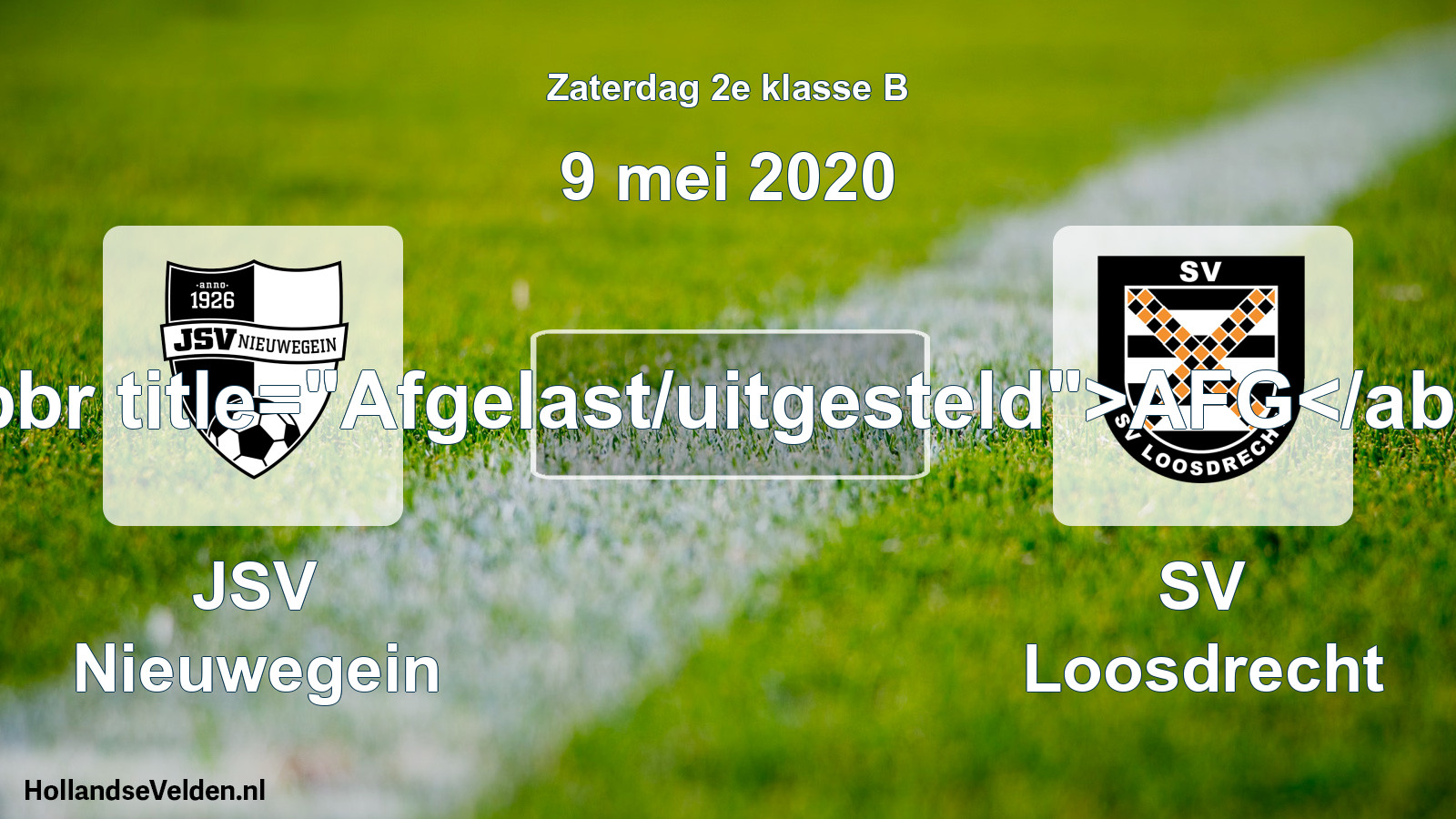 Scheduled Match: JSV Nieuwegein - SV Loosdrecht (9 May 2020)